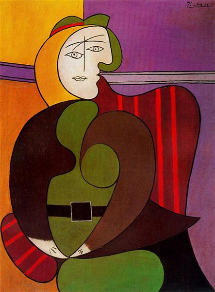 Pablo Picasso Oil Painting Seated Woman In A Red Armchair